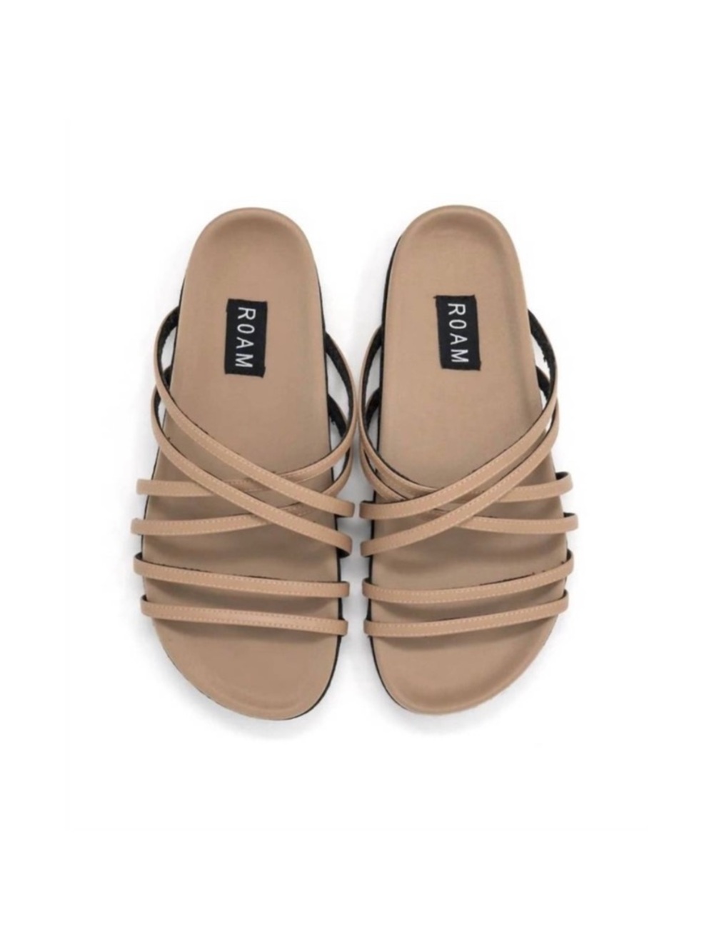 ROAM Women's Nude Multi-Strap Slide Sandals